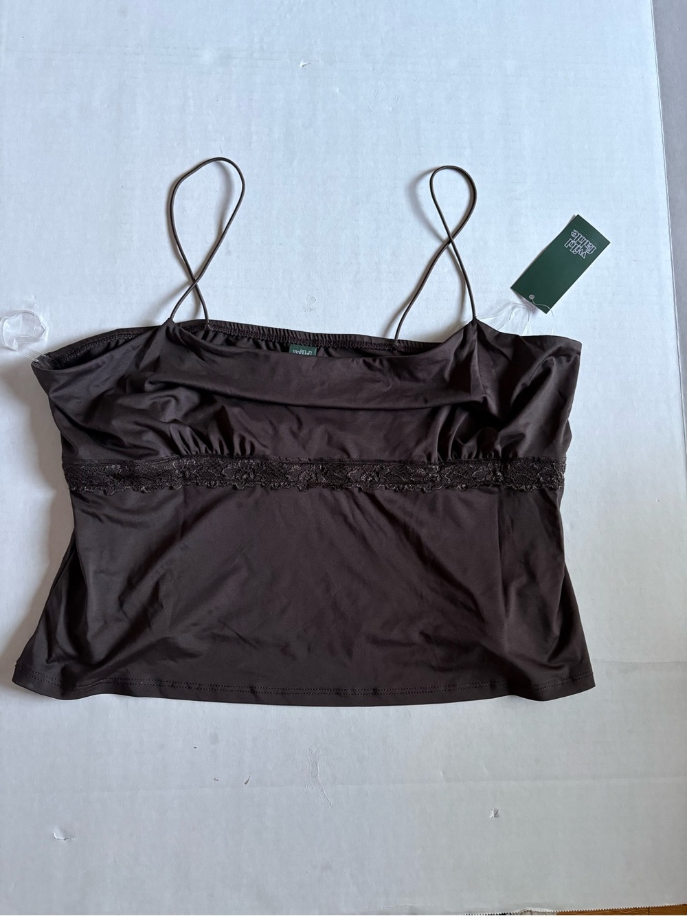 wild fable Brown Lace-Trim Cami Tank